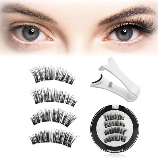 Faux cils magnétiques, look naturel, faux cils magnétiques réutilisables avec applicateur sans colle ni doublure nécessaires
