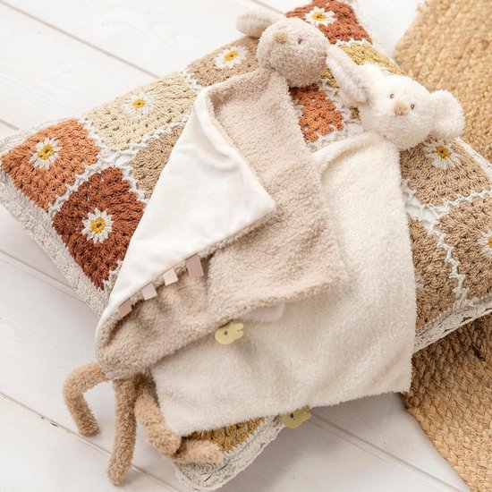 Groot Knuffeldoek Konijn Teddy Beige - Zachte Troostdoek 35 cm — afbeelding 2