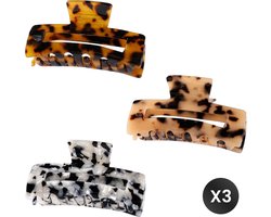 DIVERZA Haarclips Premium – 3 Stuks – Haarklem – Dames Haarklemmen – Haarclip Groot – Haarklip Panterprint – Cadeau