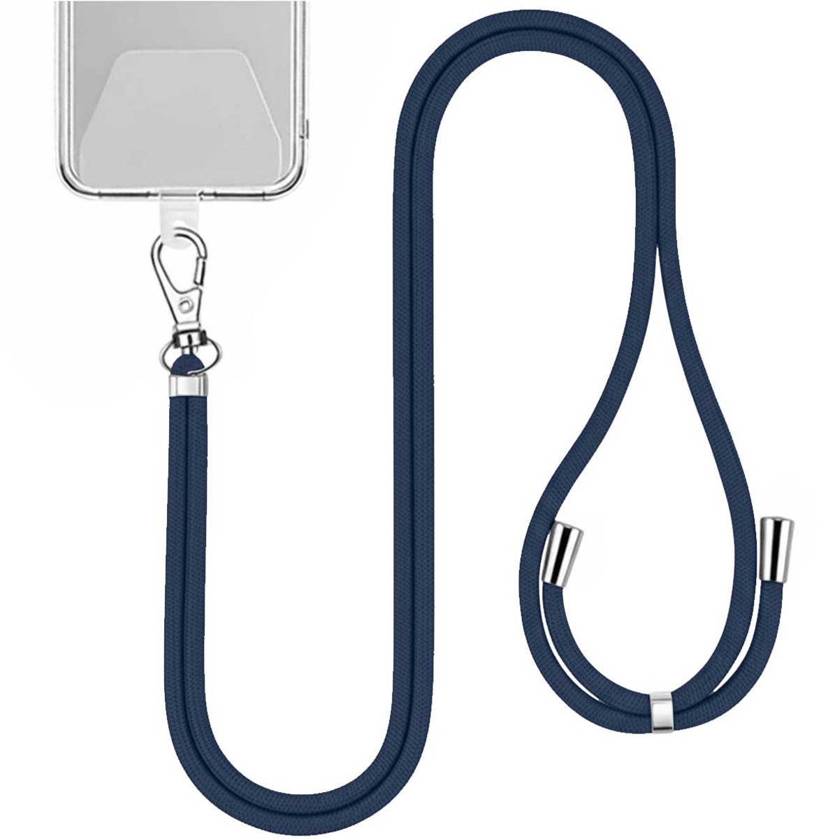 Avizar Nylon nekband 150cm voor smartphone met universele bevestiging, Marineblauw