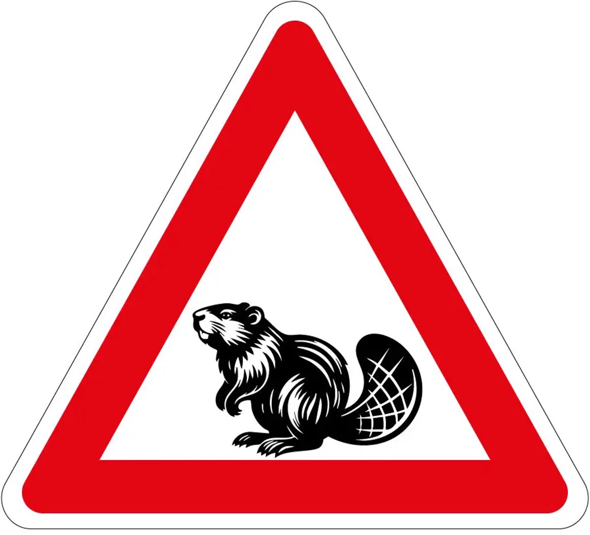 Pas op overstekende bevers sticker | 15 cm