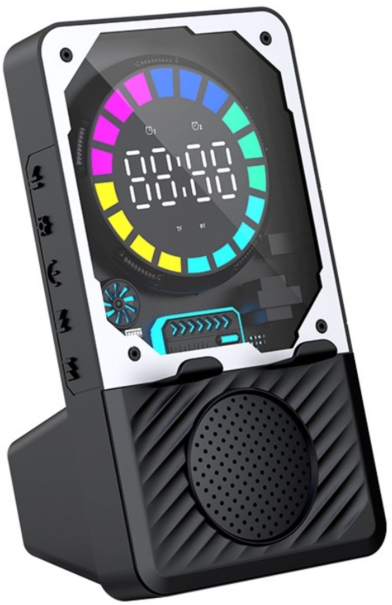 Fivesquare MechaStand RGB Speaker – Bluetooth Speaker met Mecha Design, Telefoonhouder, Alarmklok & 5W RGB Licht