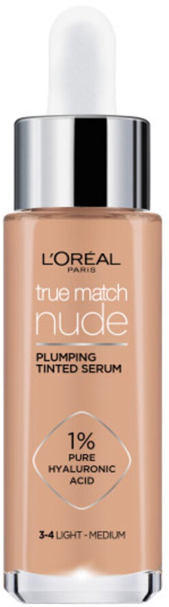 L'Oréal True Match Nude Getint Serum 3-4 Light Medium - 3 x 30 ml - Voordeelverpakking