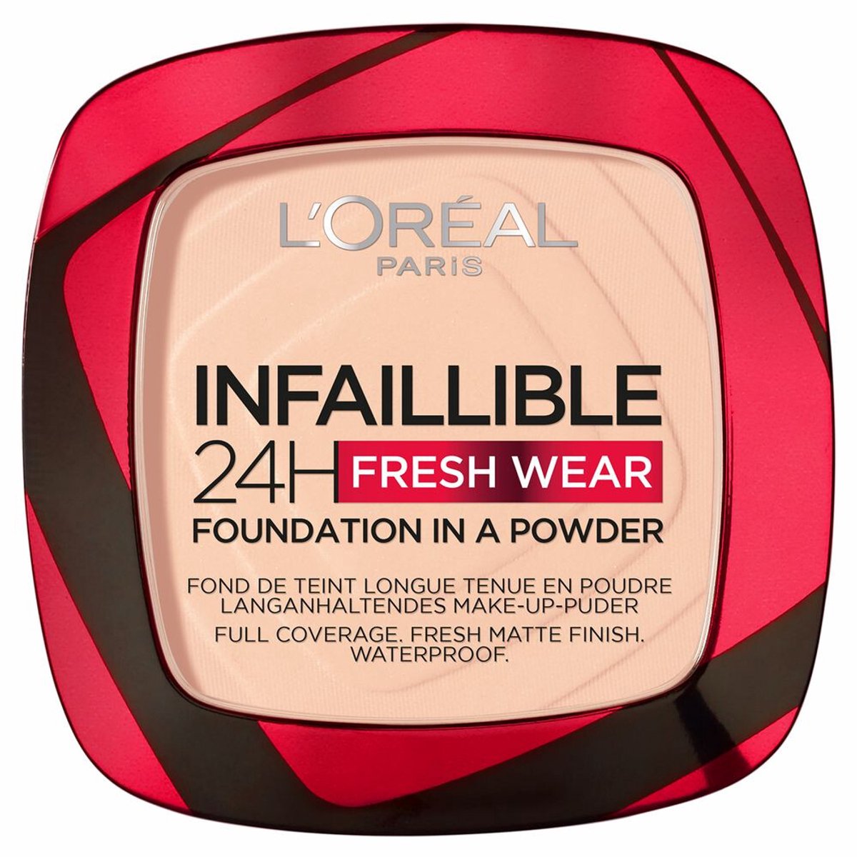 1+1 gratis: L'Oréal Infaillible 24H Fresh Wear Foundation Poeder 180 Rose Sand 8 gr