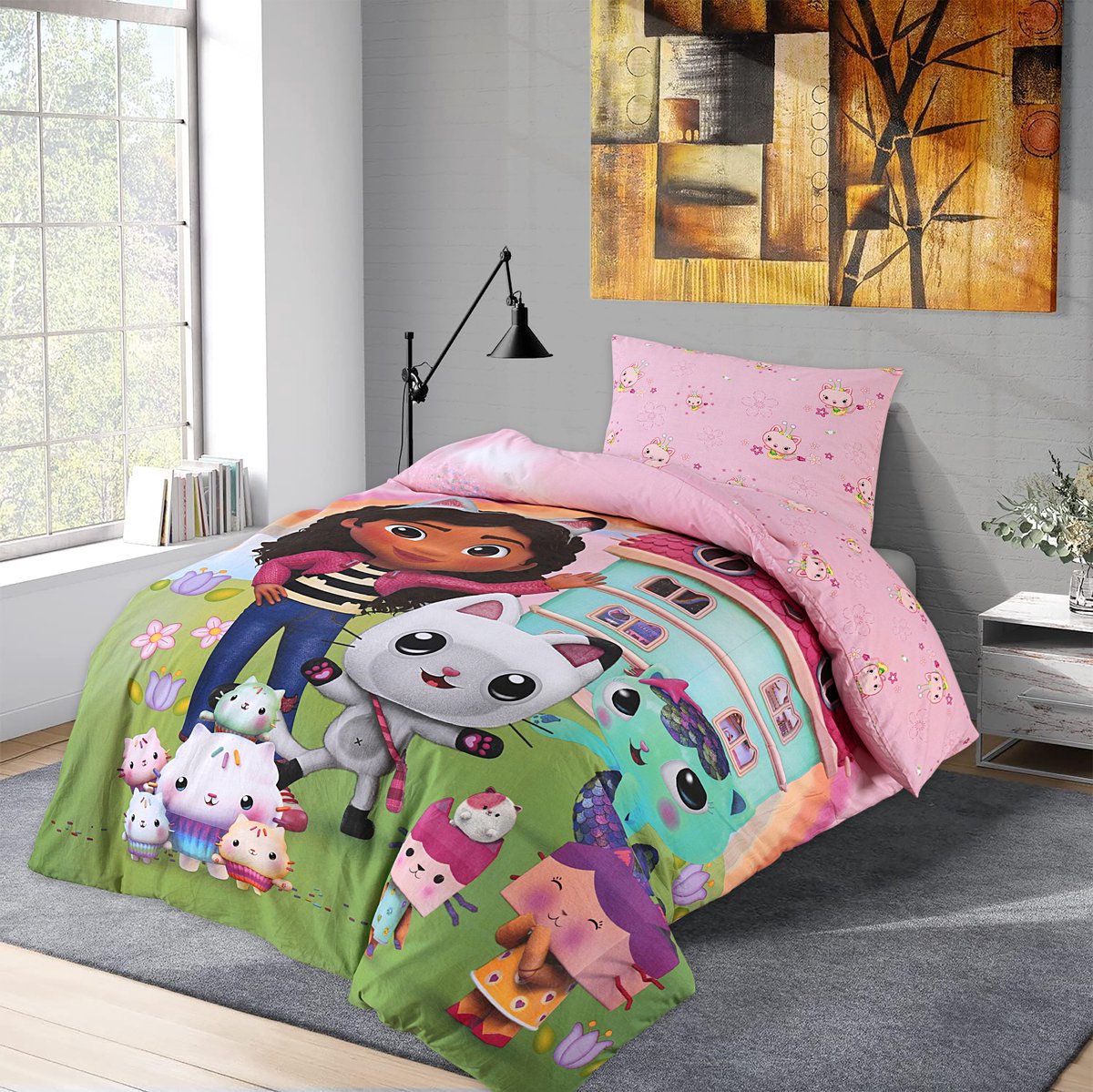 Bed Glow & Apparel – Beddengoedset | Dekbedovertrek 140x200 + Hoeslaken 90x200+25 + Kussensloop 60x70 | 100% Katoen | Roze