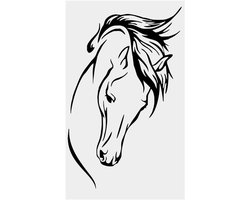 Muursticker paard zwart PVC - Art Decal voor thuisstudie - Verwijderbare muurschildering - Home decoratie - Stalldecoratie naar keuze
