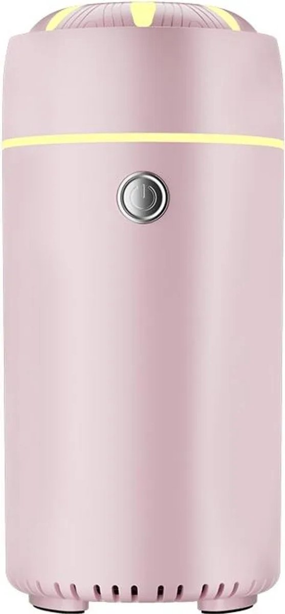 Draagbare aroma diffuser voor in de auto/thuis met 7-kleurige LED-lampjes, roze