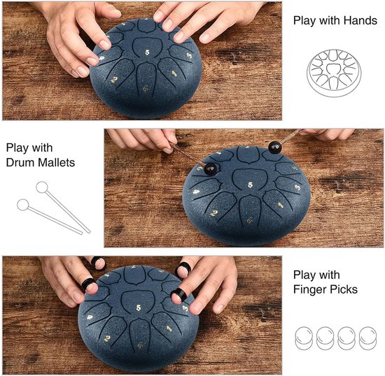 Handpan - Tongue Drum - Klankschaal - Meditatie van Merkloos — afbeelding 5