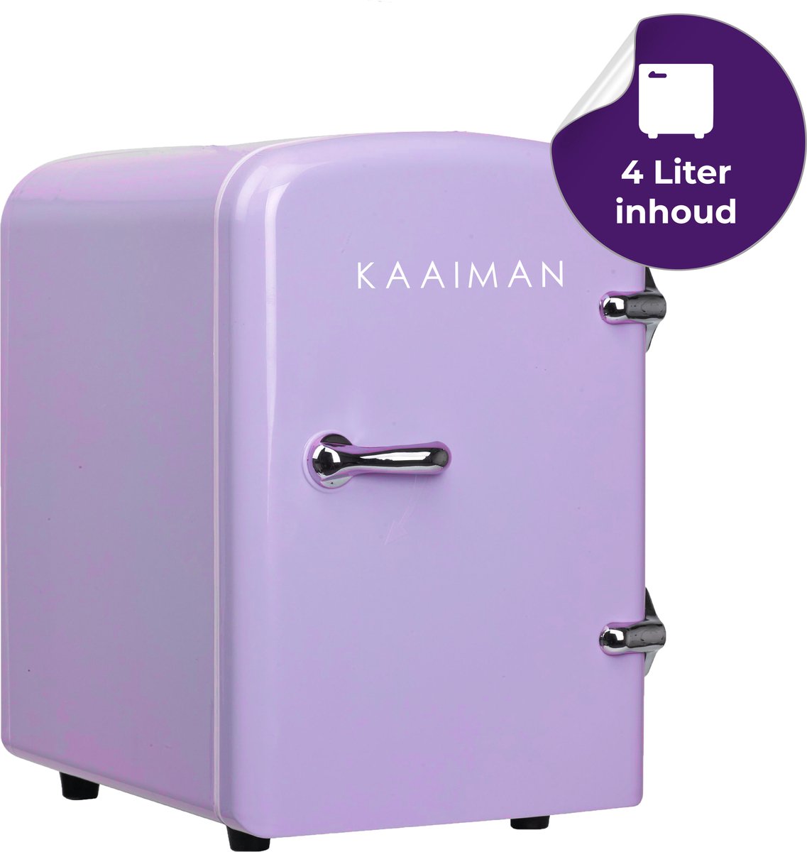 Kaaiman® Mini Koelkast 4L - Kleine Koelkast 12V/220V - Cosmetische Koelkast - Warm en Koud Functie - Skincare Fridge - Minikoelkast Slaapkamer - Paars