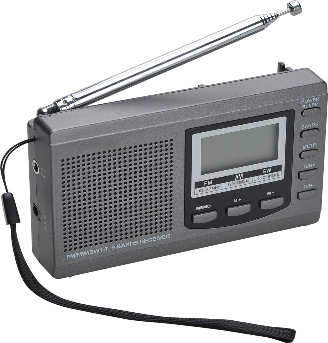 Stunq® Draagbare 9-bands Radio met Uitstekende Ontvangst en Multifunctionele Timer