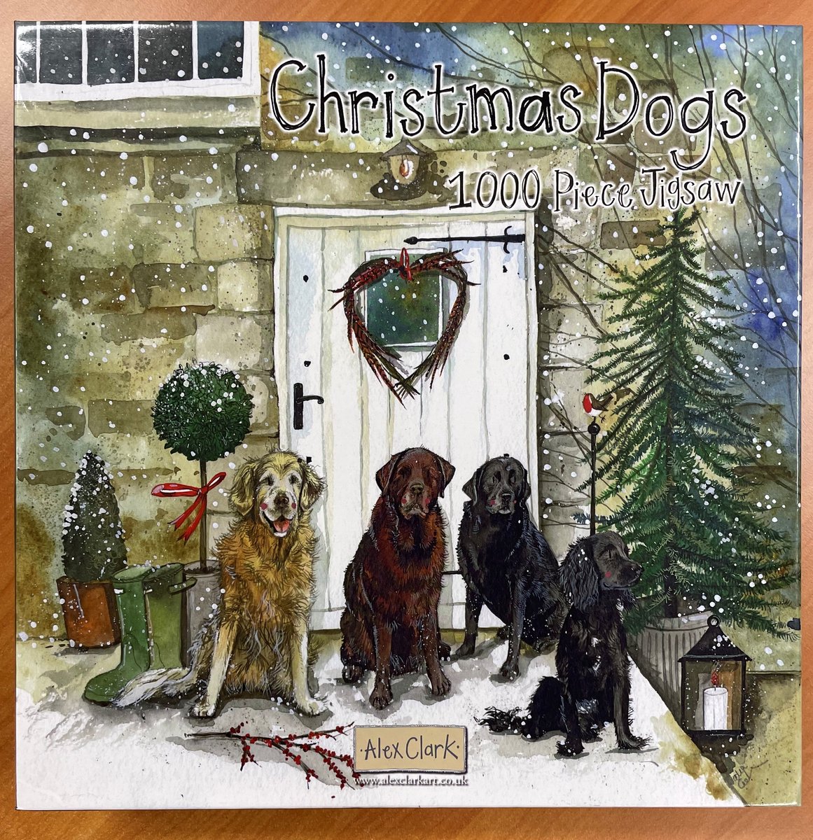 BESCHADIGDE DOOS Alex Clark Puzzel 1000 stukjes Christmas Dogs ~ Honden DOOS BESCHADIGD