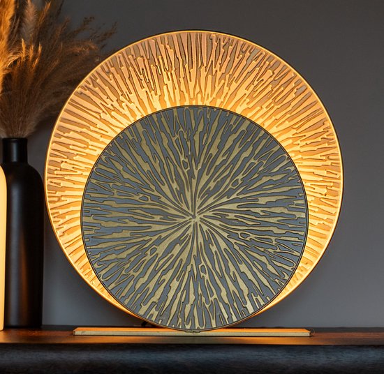 Nolt tafellamp - tafellamp slaapkamer - E27 Lamp woonkamer - Industrieel - ⌀ 40cm - Goud