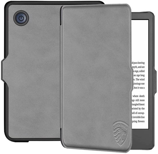 Lichtgewicht Hoesje - Geschikt voor Kobo Clara BW / Clara 2E - Slimfit Sleepcover - Book Case - Hoes Cover - Grijs - ereader hoesje - cover van Merkloos — afbeelding 3