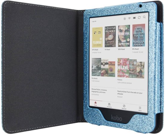 Sparkle Hoesje - Sleepcover Geschikt voor Kobo Clara BW - Book Case Hoes Cover - Blauw - ereader hoesje - cover van Spark — afbeelding 5