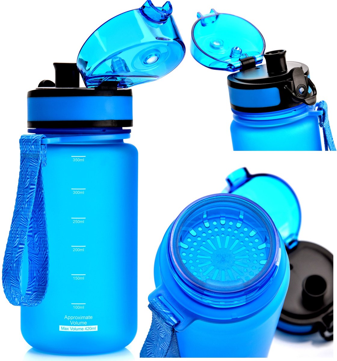 Meteor Sport Bidon 350ml Blauw - Lichtgewicht & Antislip