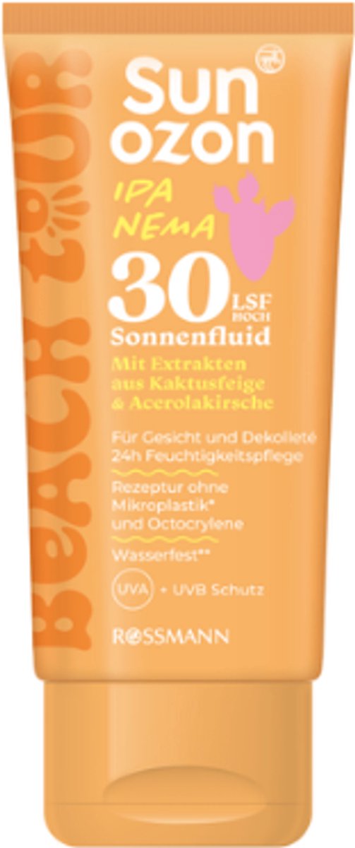 Sunozon Sonnenfluid LSF 30 - 1x 50ml | Gezicht & Decolleté - met Cactusvijg & Acerola | Waterresistent - Hydraterende Zonnebescherming