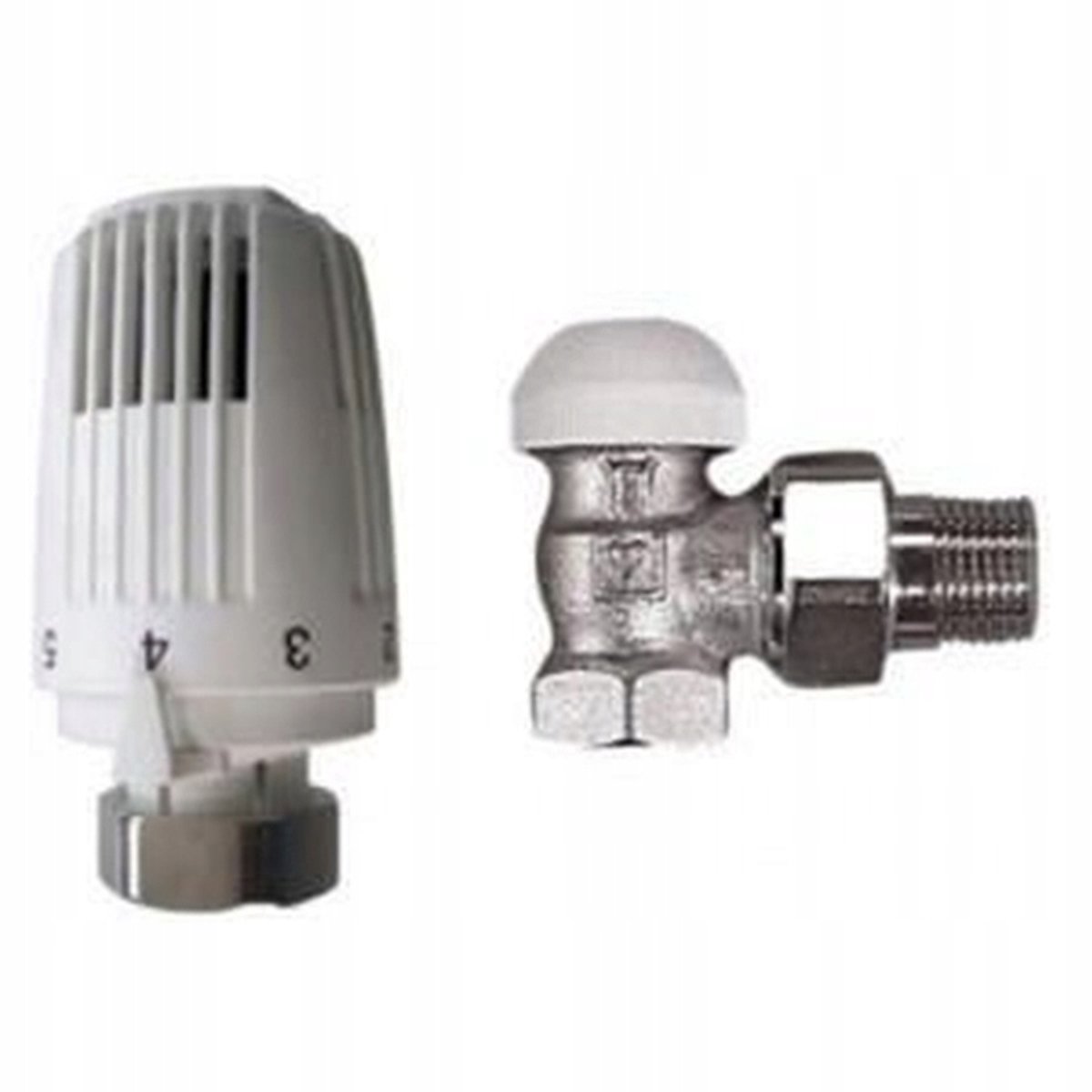 HERZ Hoek Thermostatische Set - Radiatorkraan & Kop
