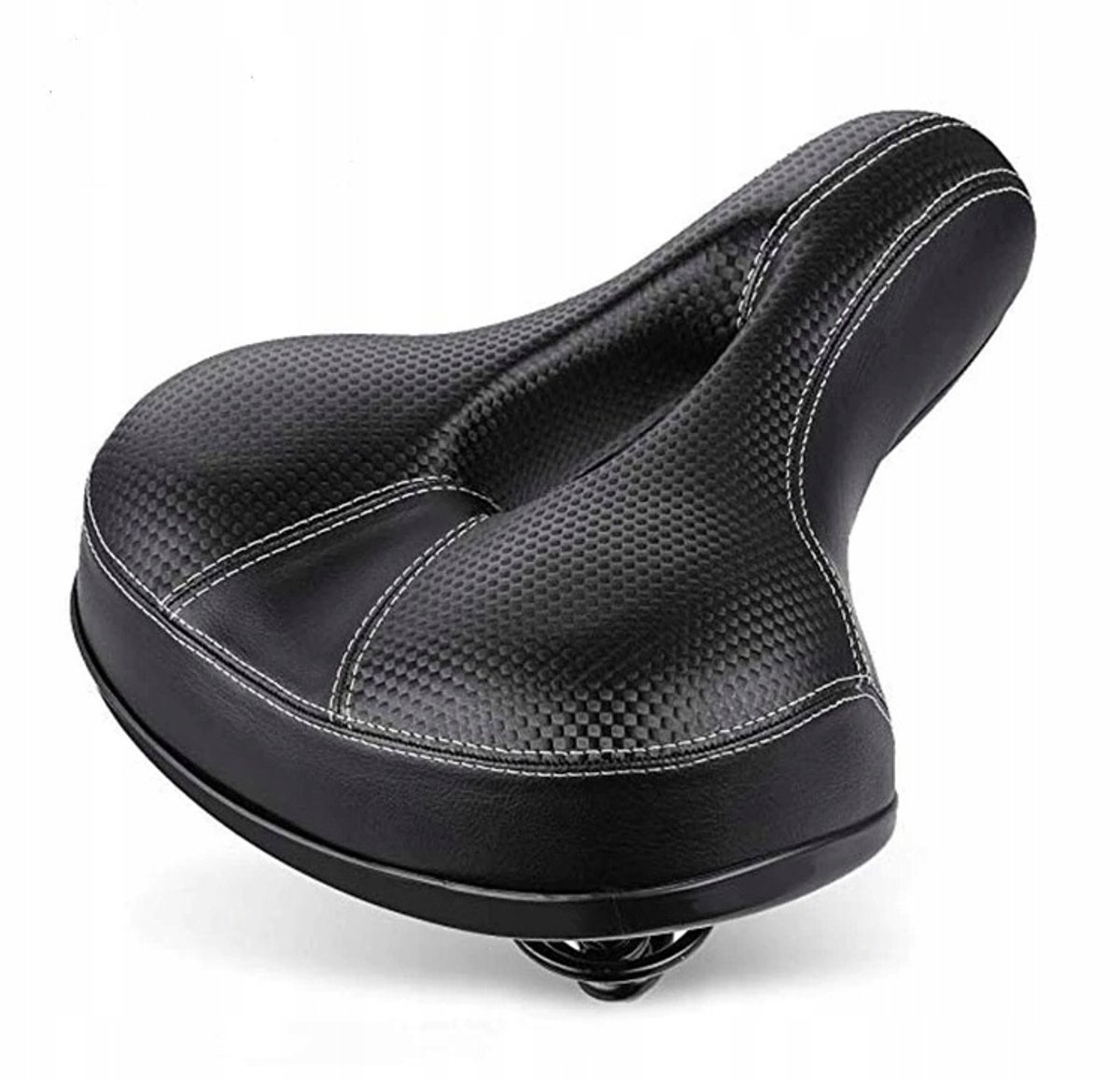 LEOSHI Breed Fietssadel met Veren - Carbon Look - Comfortabel stadszadel