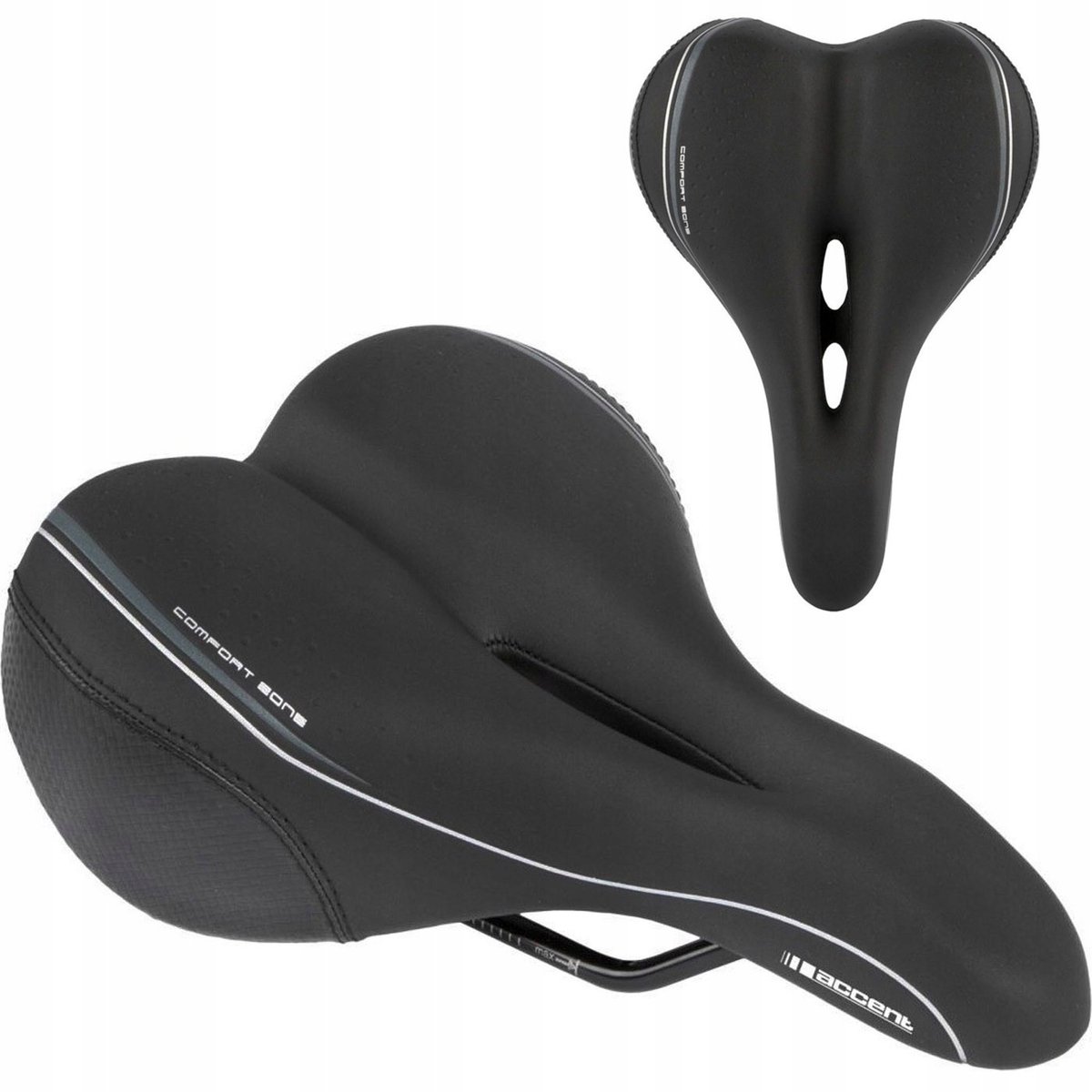 Accent Zone Dames Fietszadel - Gel, Elastomeer Kussens, Zwart