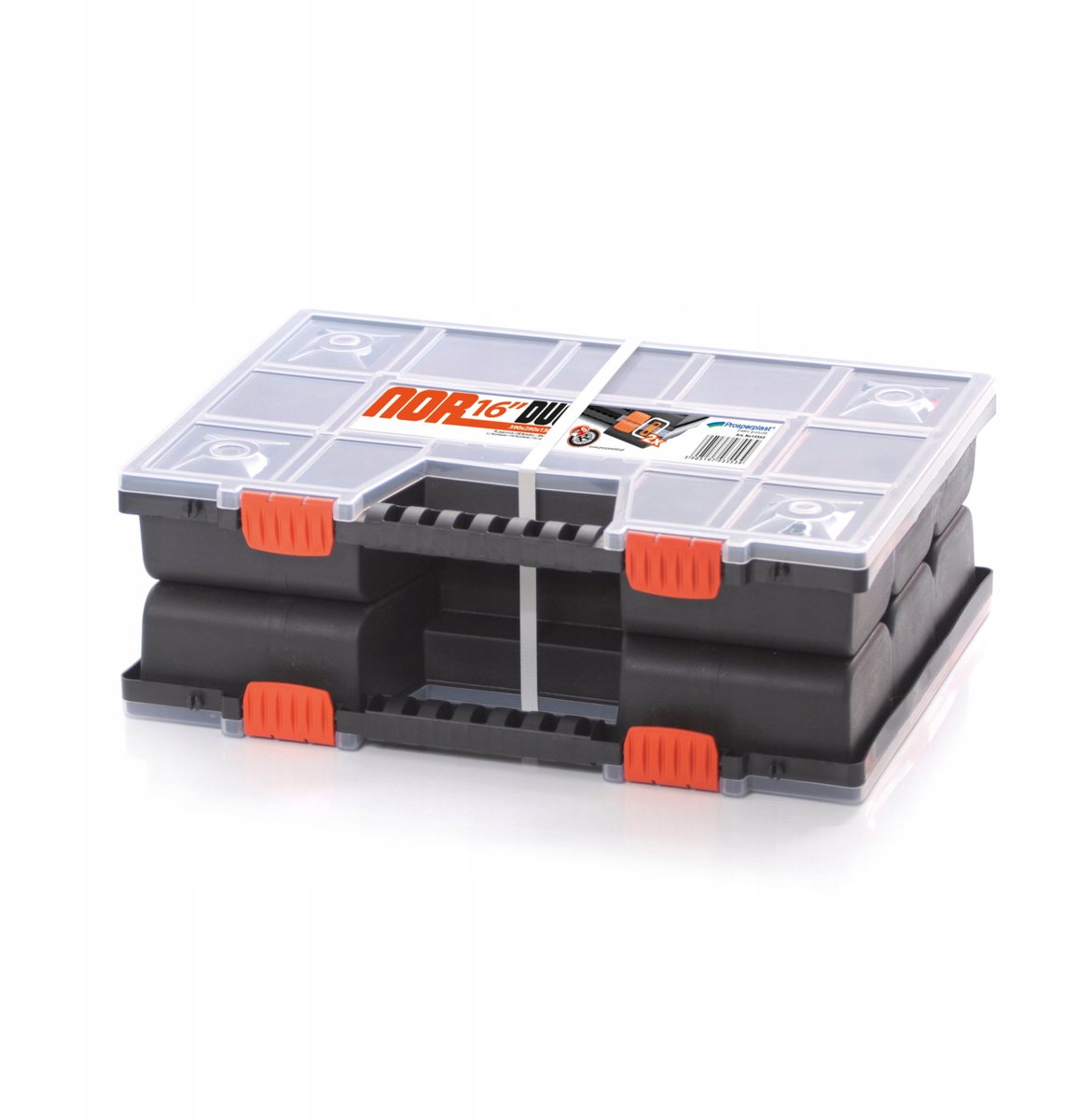 Dubbele Organizer Gereedschapskist met 28 Vakjes - 39x29x13 cm
