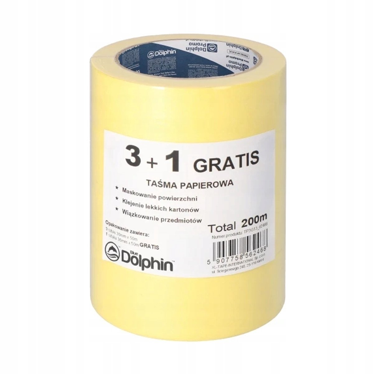 Blue Dolphin Schilderpapier Tape 36mm x 50m - Professionele Afdekking