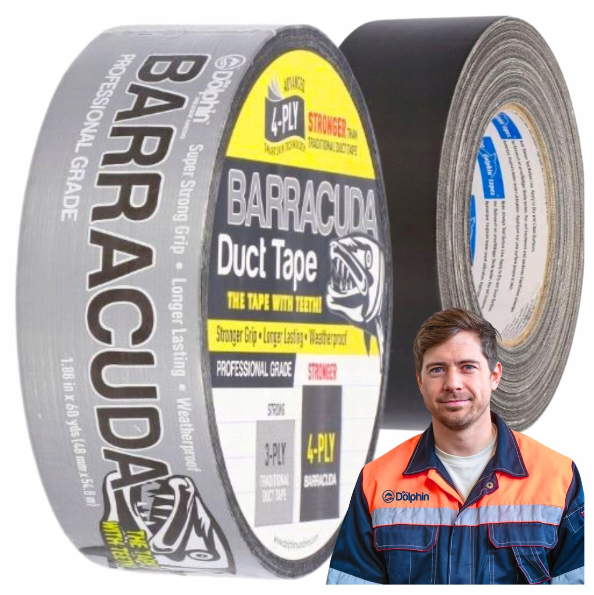 Blue Dolphin Barracuda Reparatie Tape - Sterk & Duurzaam 48mm x 54.8m