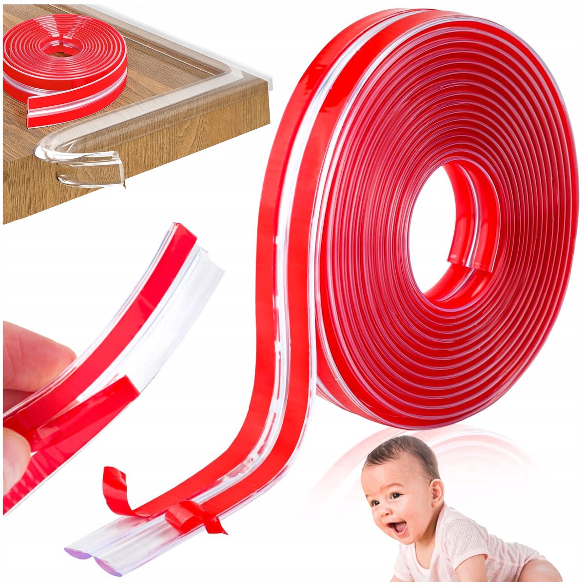 Transparante Meubelrand Bescherming - 6m Zelfklevend PVC