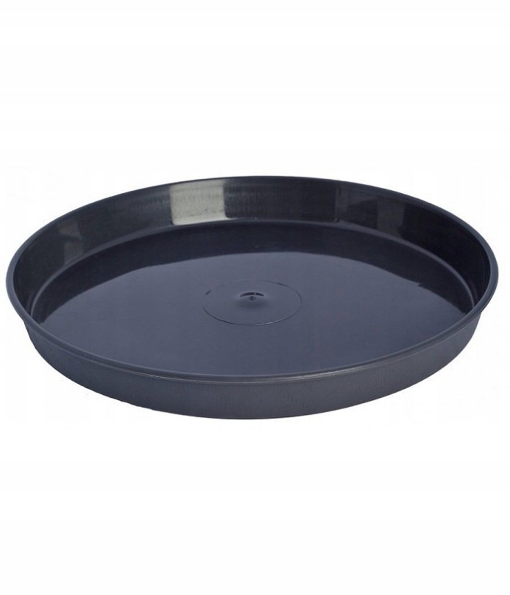 Vorm-Kunststof Plantenbak Onderzetter Houtlook Antraciet 34,8cm