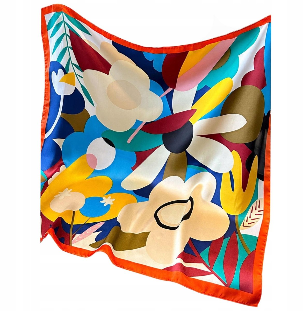 Kleurrijke Satine Apaszka 70x70 cm - Bloemendesign