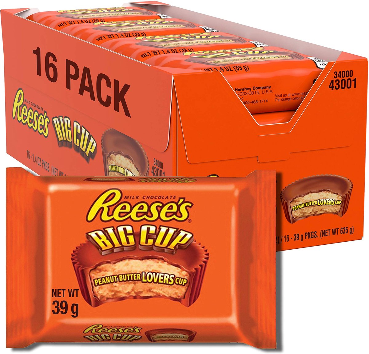 Reese's BIG CUP | 16 x 39 gram | 1 doos