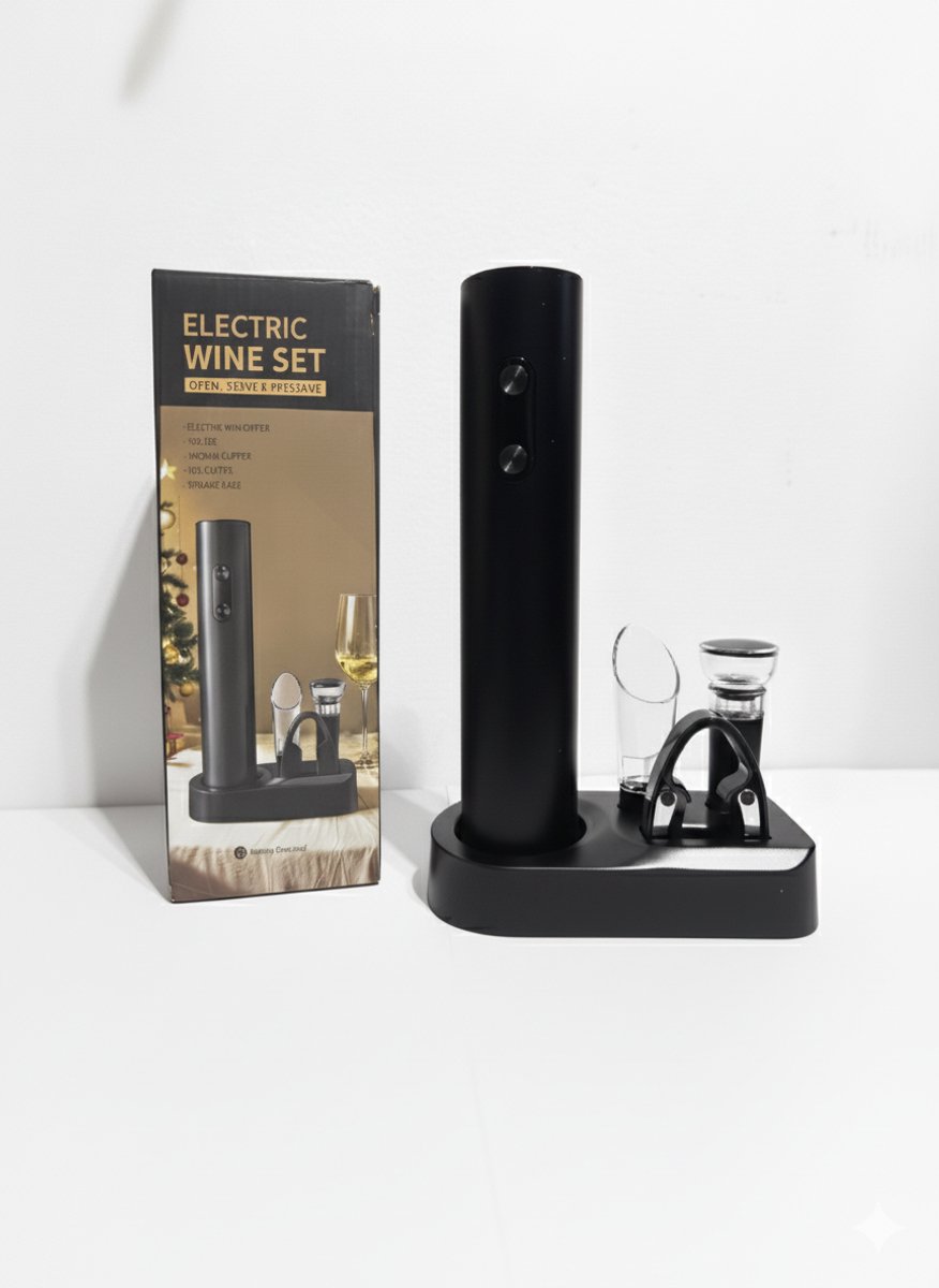 Deco Shine - Luxe Wijnopener Set – Elektrische Wijnopener met Accessoires, Perfect Geschenk