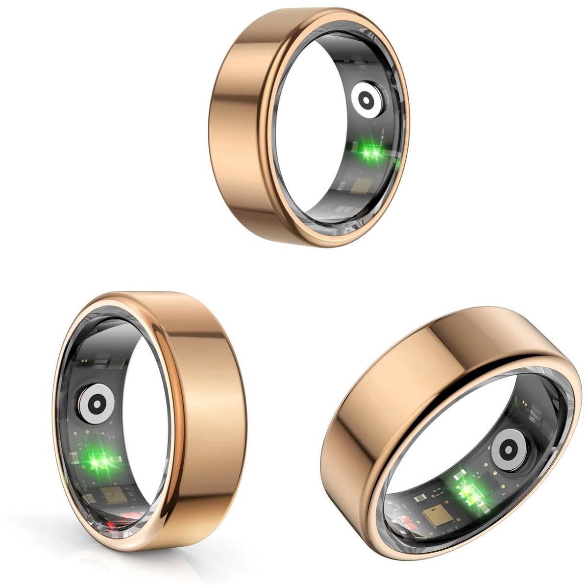 DrPhone RingSense V2 - Smart Ring - Europese ringmaat 57 - IP68 Waterdicht - 24-Uur Hartslagmonitoring – Slaapmonitor – Stappenteller – Mobiele App – Rose Goud
