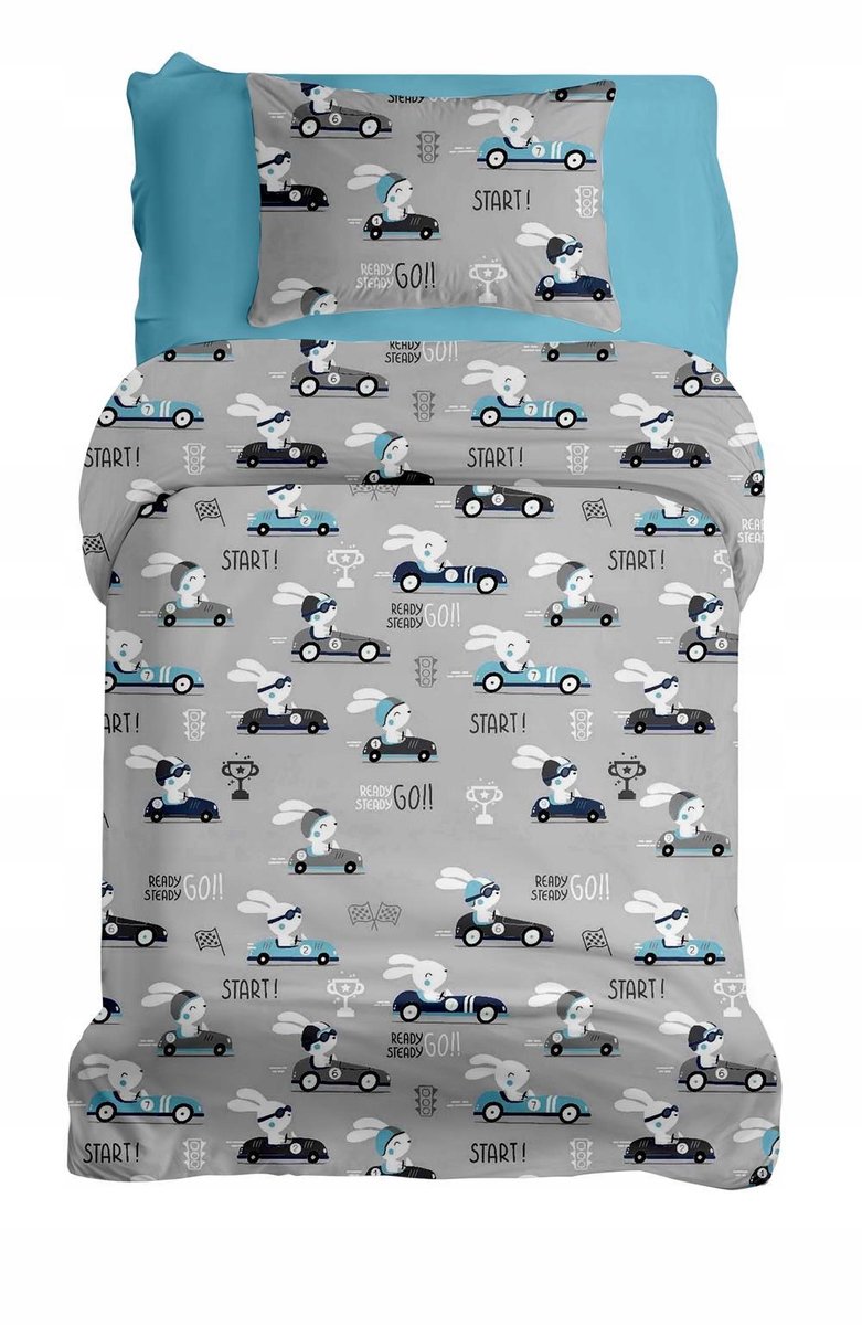 Kinderbeddengoed Katoen 100x140cm, 2 Delig, Met Rits