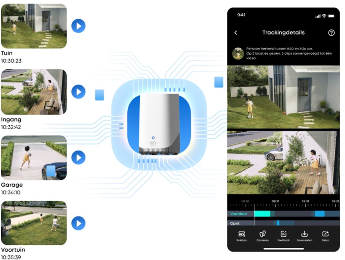 eufy Security eufyCam S4 2-camera set - wit + eufy E340 2K Draadloze Video Deurbel met chime - Accu Zwart – foto 8
