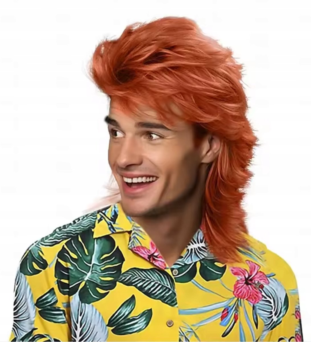 DKM Retro Pruik - Jaren '80 Stijl, Middellang Haar