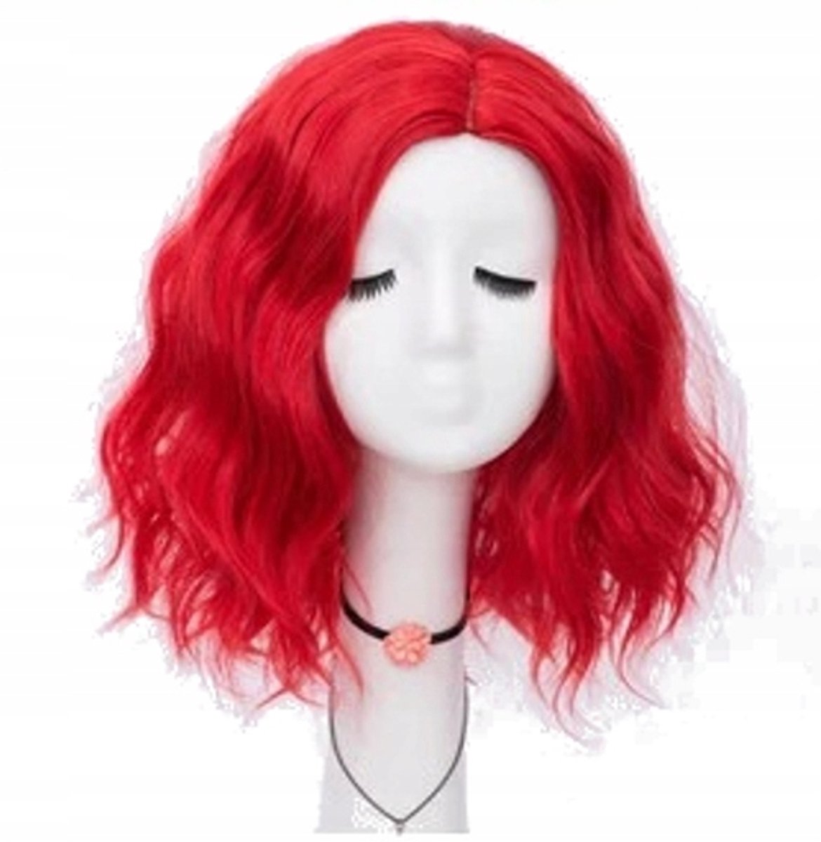 Cosplay Pruik Bob Glam Rock Donker Rood 40cm