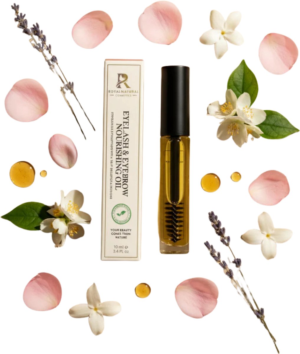 RNCosmetics - Wimperolie 10 ml – Natuurlijke Wimper- en Wenkbrauwgroei Olie – Versterkt & Voedt – Met Castorolie, Arganolie & Jojobaolie – Voor Vollere, Sterkere en Gezonde Wimpers en Wenkbrauwen