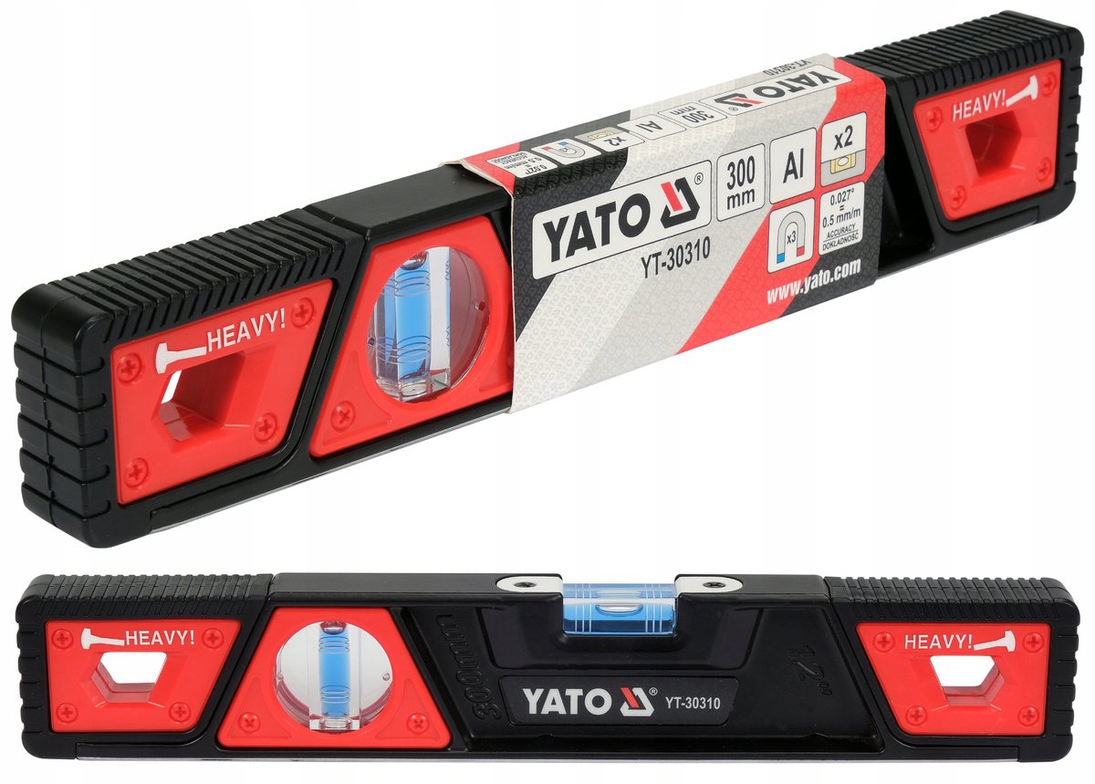 Yato aluminium waterpas 300mm met 3 magneten