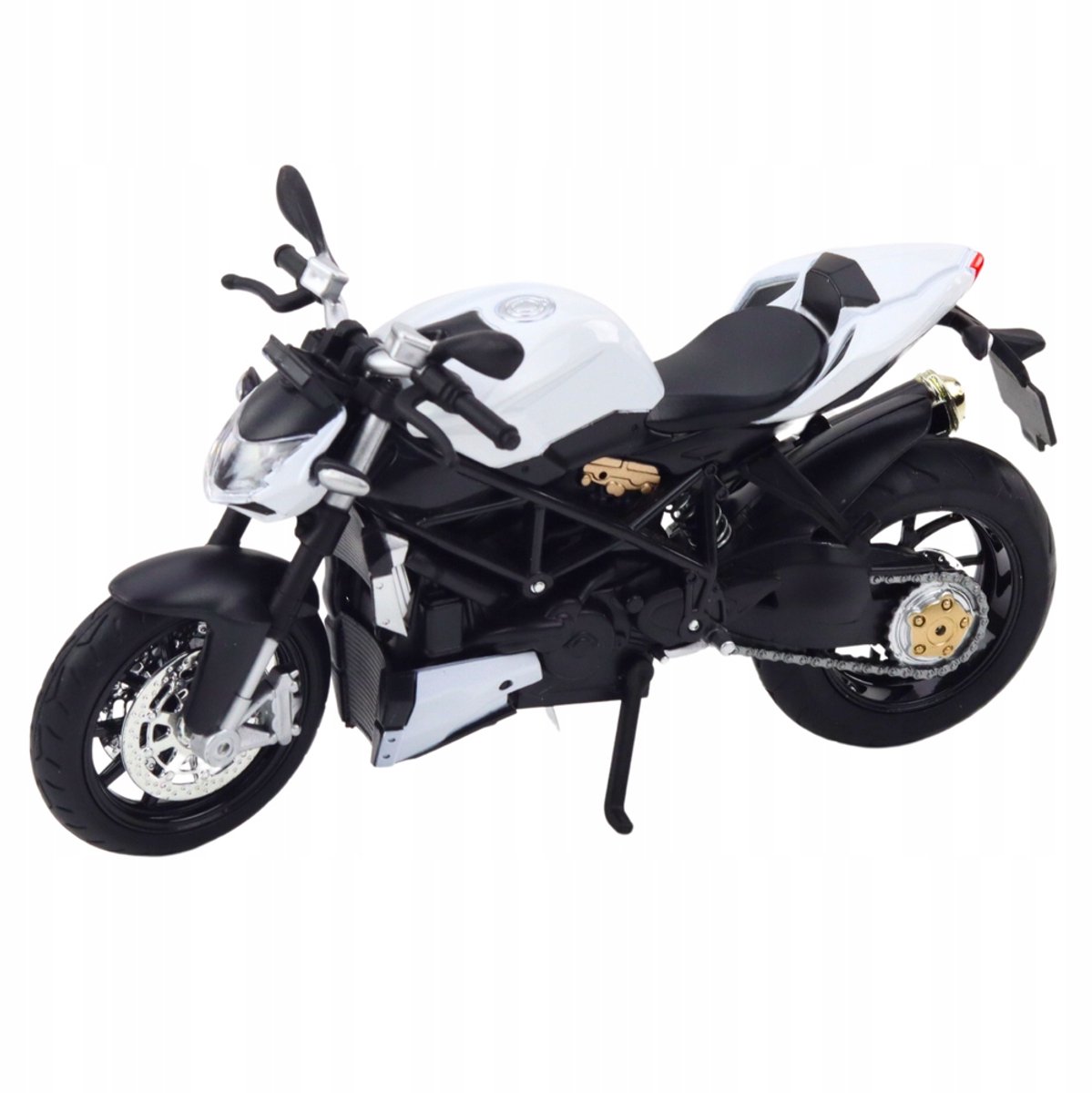 Sportieve Metalen Motor Speelgoed - Wit, Geluid & Licht, 1:12