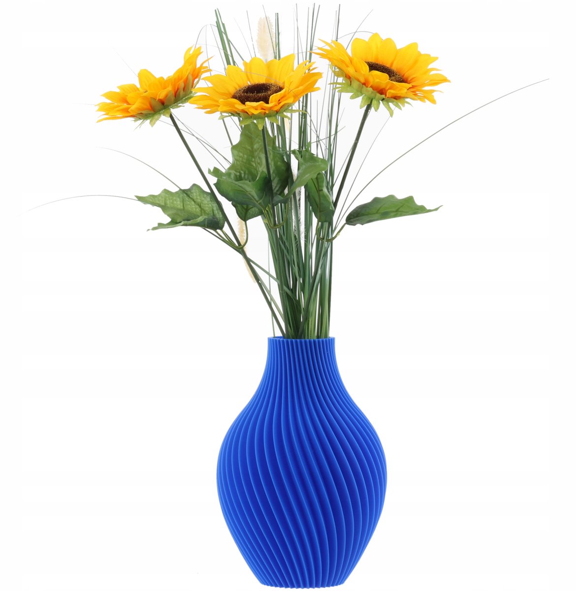 3D Vaas Blauw 16cm Hoge Decoratieve Kunststof Vaas