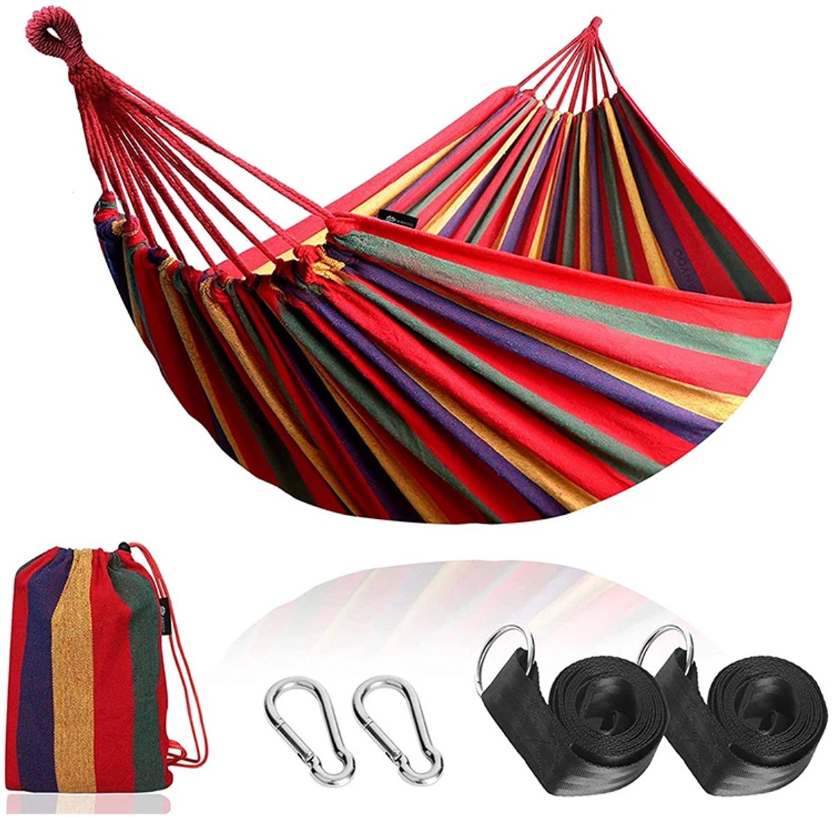 Lichtgewicht Hangmat – Rood – Sterk, Zomers & Comfortabel 190x80cm