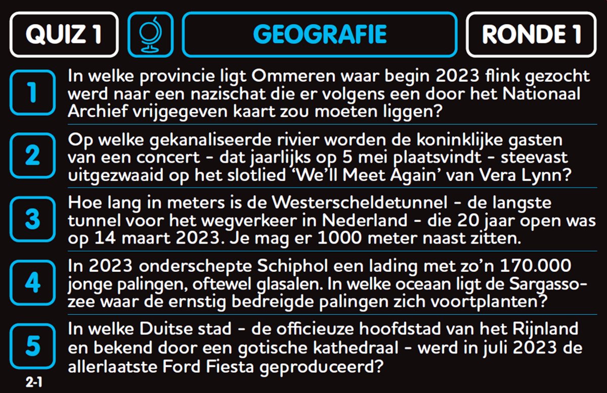 Pubquiz #2; 9x pubquiz van 6 rondes - quizpuzzels - pocketformaat Vragenspel - Kaartspel - Quizspel / Partyspel met Trivia voor thuis, in de kroeg of onderweg - 4-24 spelers / groepen - totaal 198 vragen over Nederland! van Puzzles & Games — cadeau in Partyspellen - foto 2