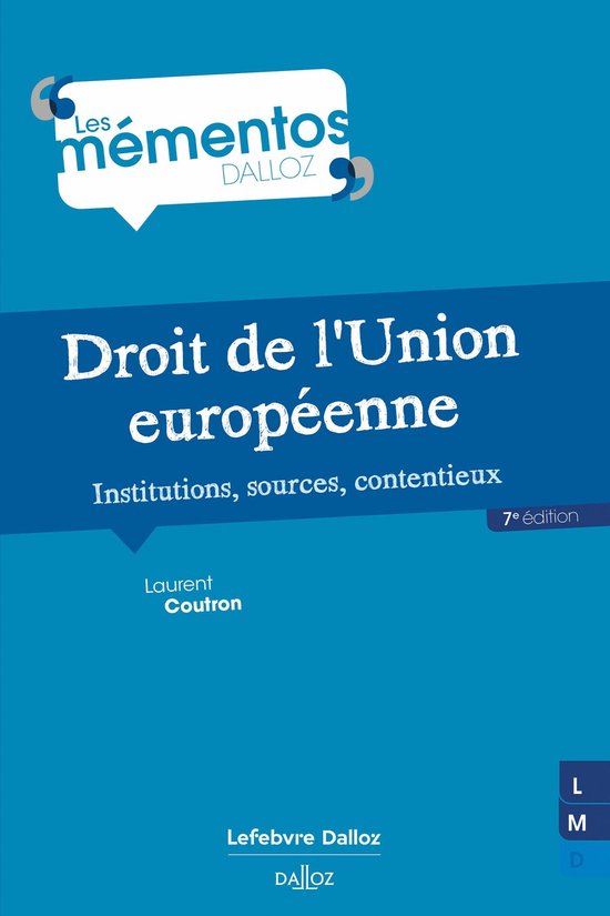 Mémentos - Droit de l'Union européenne 7ed - cover