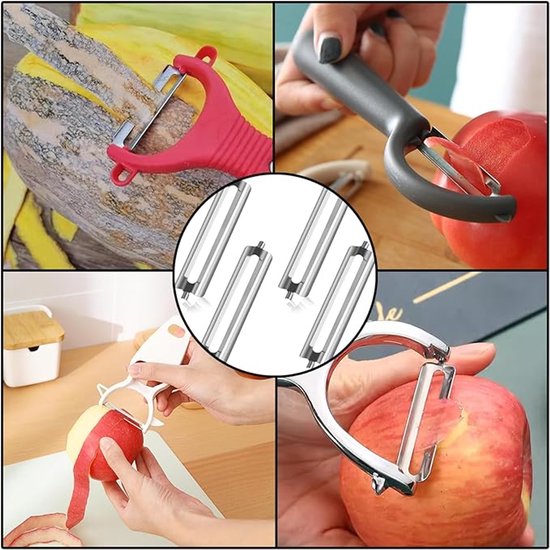 2 Stuks - Groenteschiller Set RVS Mes - Ergonomisch Handvat - Efficiënte Dunschiller