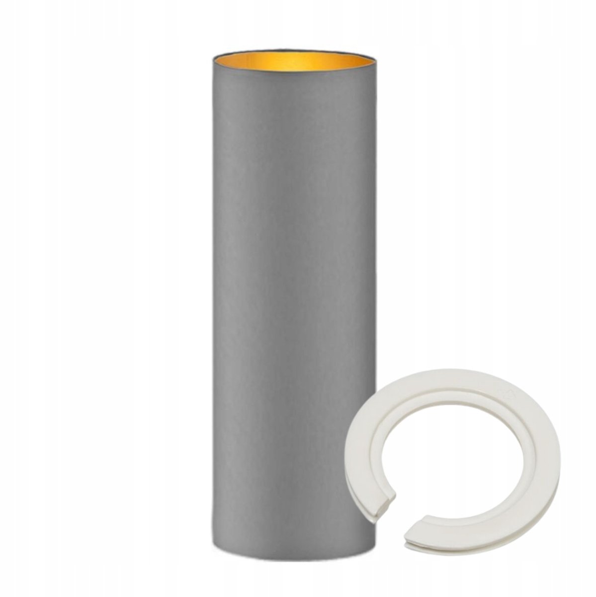 Grijze Stoffen Lampenkap Tuba E27/E14 - 15x35cm