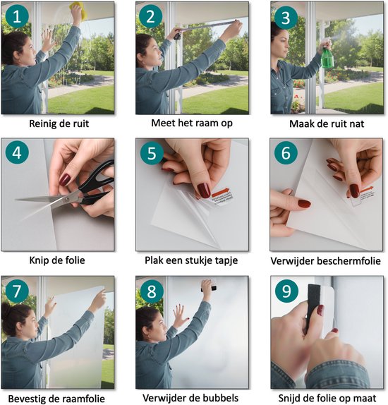 Homewell Sun Protection Static HR++ Window Film Anti-View Mat - Auto-adhésif et Isolant - 90x300