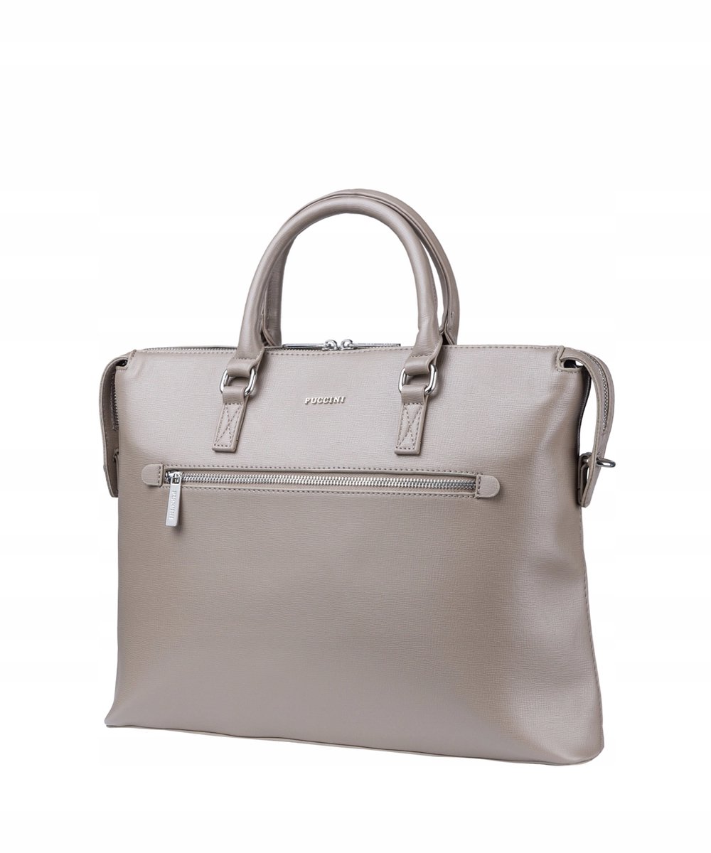 PUCCINI Dames Aktetas Laptop 14" Beige - Stijlvol & Functioneel
