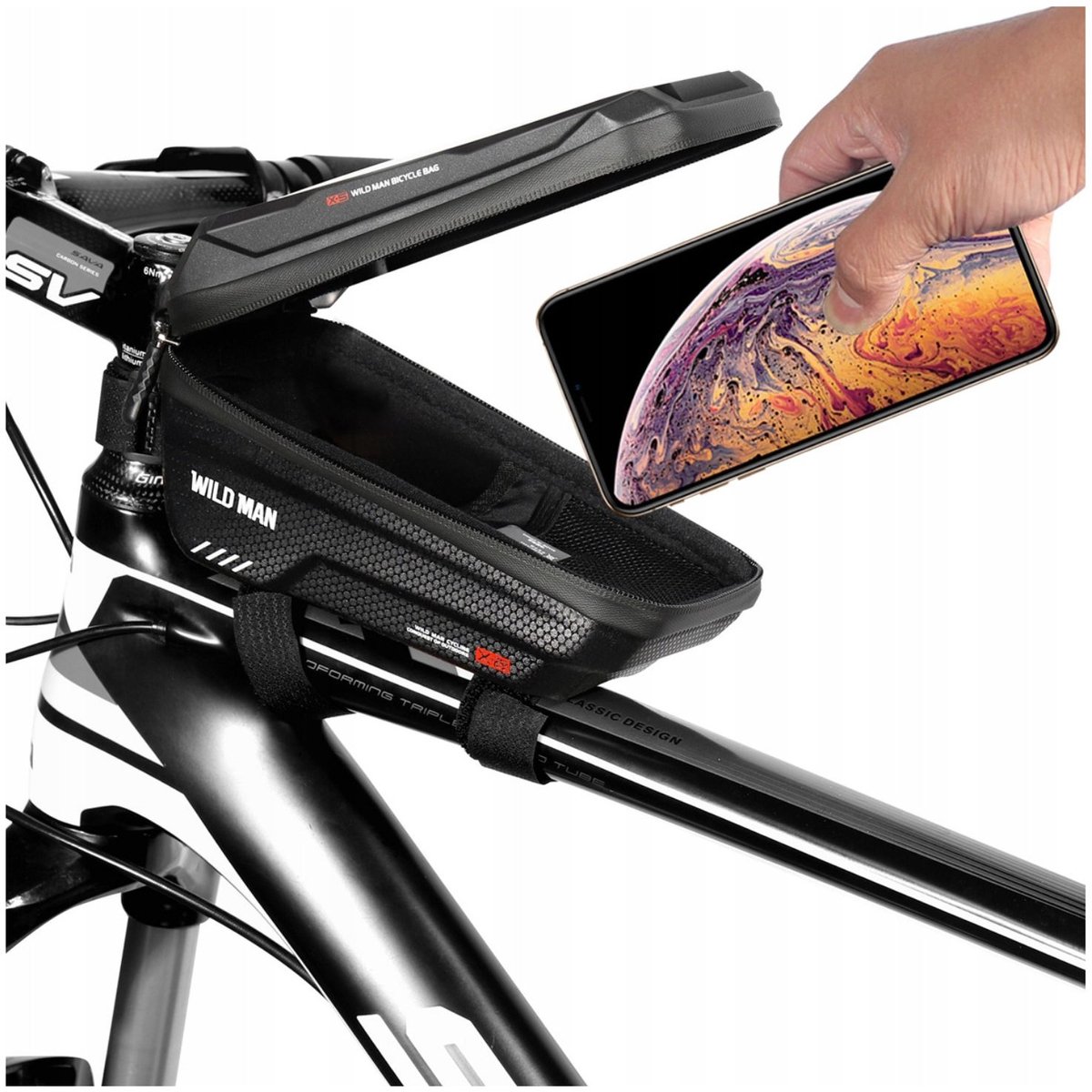 Merkloze Fietsframetas Waterdicht 1L voor Telefoon & Accessoires