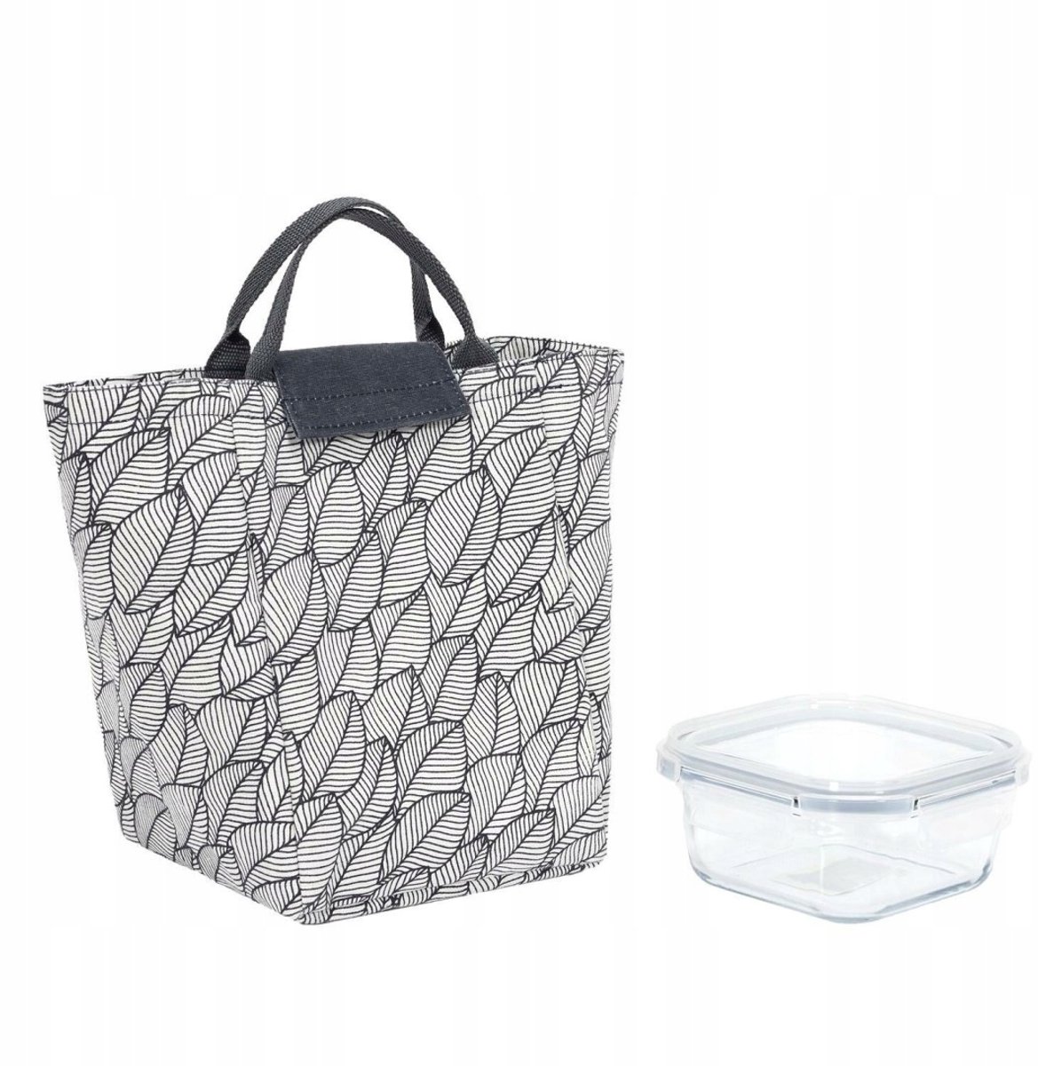 Set: Grijze Lunchbox & Thermotas - Gezond Eten Onderweg