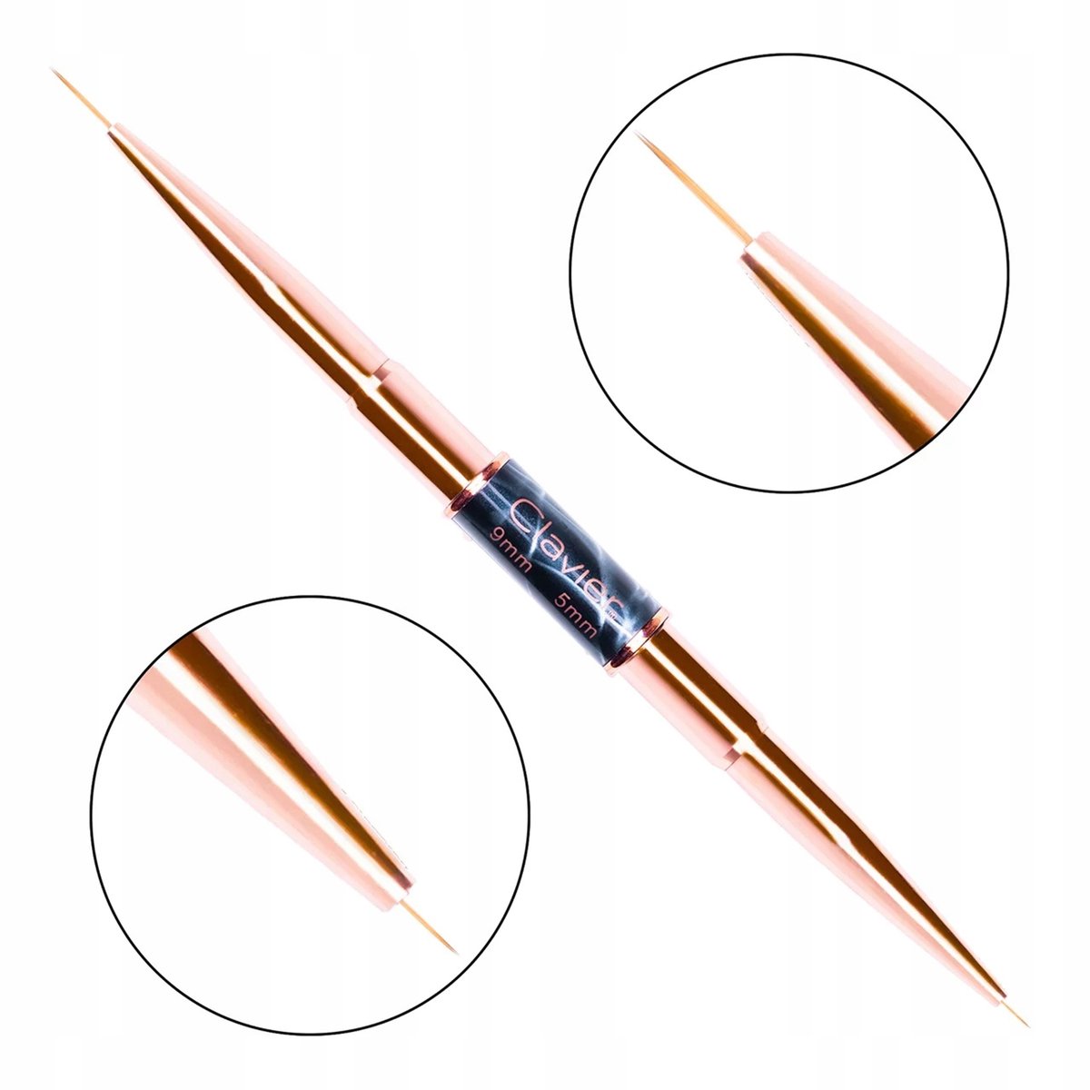 Clavier Liner Penseel Dubbelzijdig 9mm/5mm - Precisie Gel Nail Art